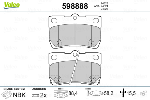 Placute frana VALEO 598888