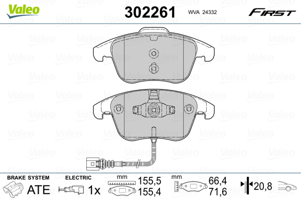 Placute frana VALEO 302261