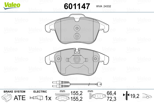 Placute frana VALEO 601147