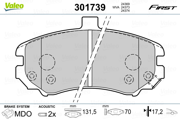 Placute frana VALEO 301739