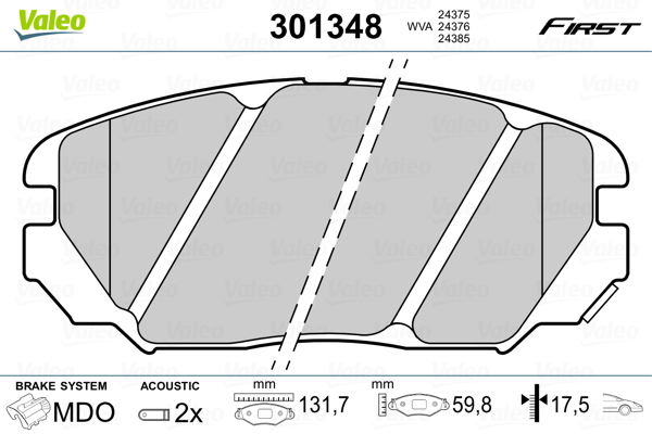 Placute frana VALEO 301348
