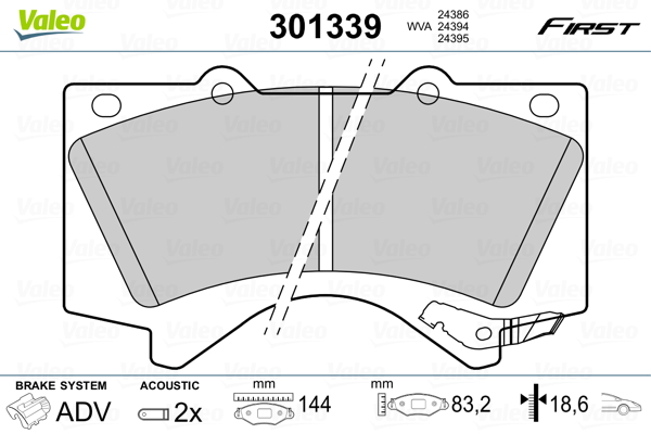 Placute frana VALEO 301339