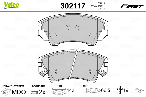 Placute frana VALEO 302117