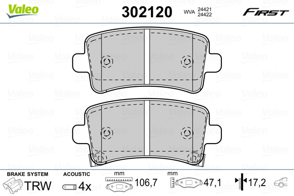 Placute frana VALEO 302120