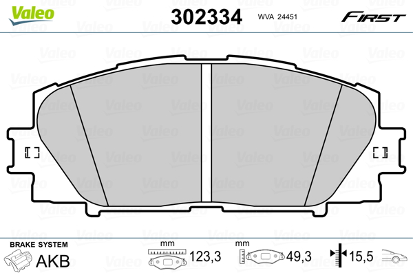 Placute frana VALEO 302334