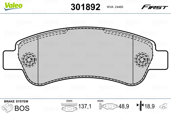 Placute frana VALEO 301892