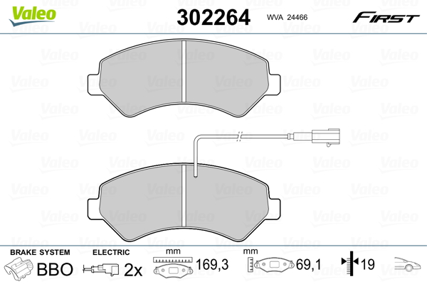 Placute frana VALEO 302264