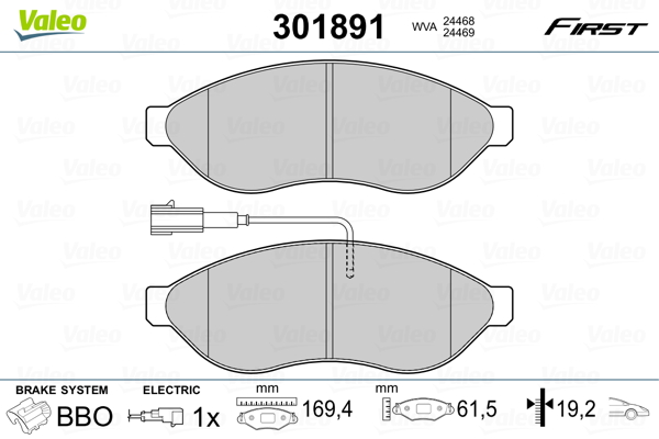 Placute frana VALEO 301891