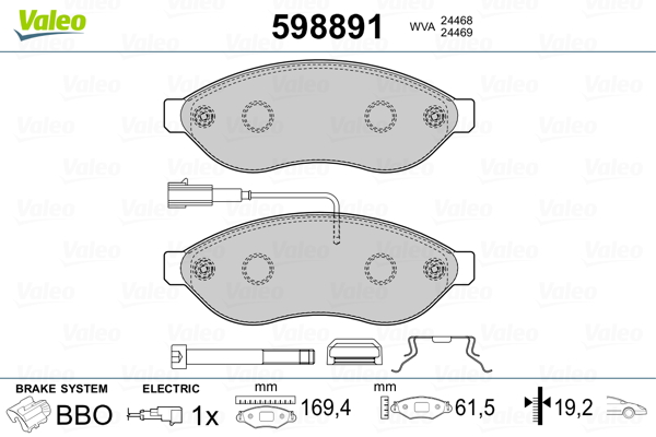 Placute frana VALEO 598891