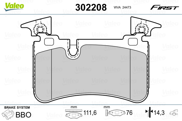 Placute frana VALEO 302208
