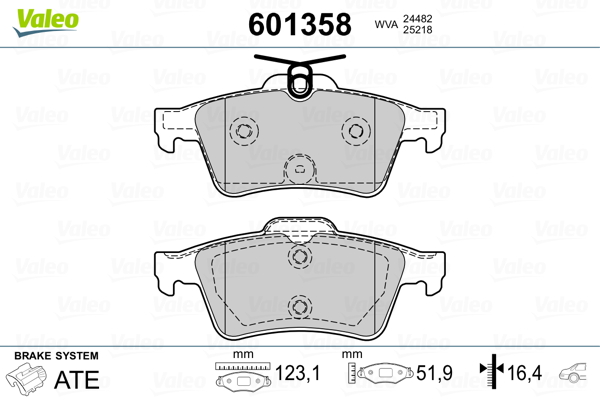 Placute frana VALEO 601358