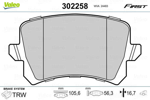 Placute frana VALEO 302258