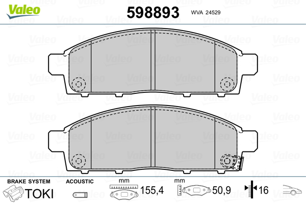 Placute frana VALEO 598893