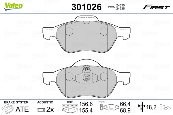 Placute frana VALEO 301026