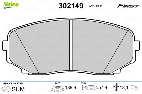 Placute frana VALEO 302149
