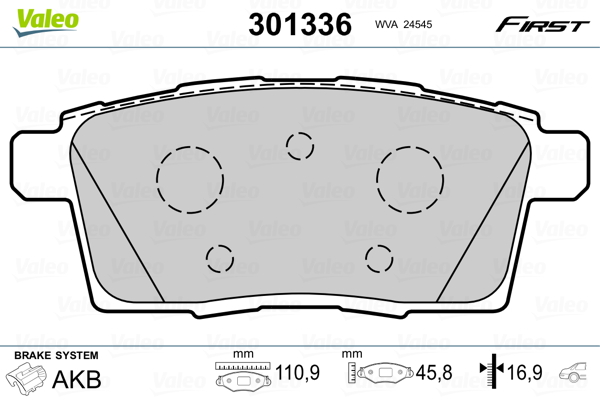 Placute frana VALEO 301336