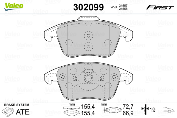 Placute frana VALEO 302099