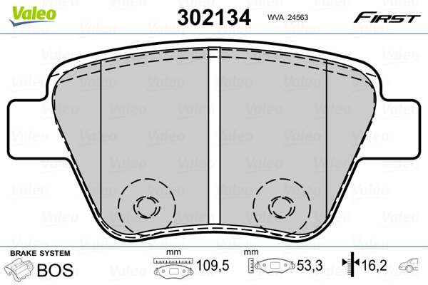 Placute frana VALEO 302134