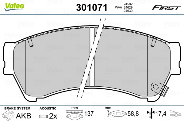 Placute frana VALEO 301071