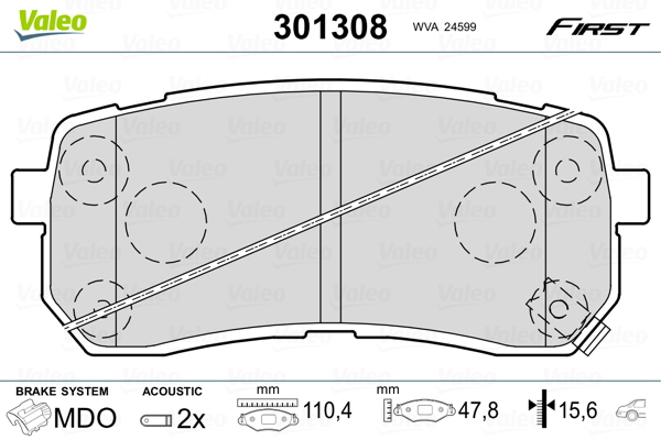 Placute frana VALEO 301308