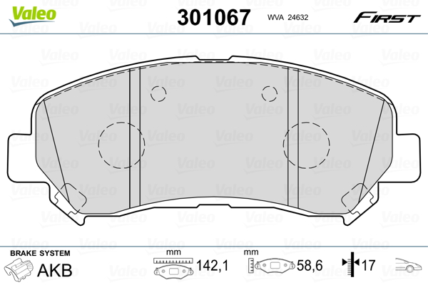 Placute frana VALEO 301067