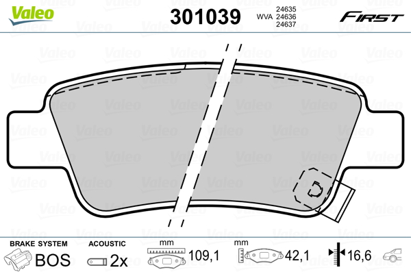 Placute frana VALEO 301039