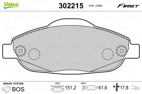Placute frana VALEO 302215