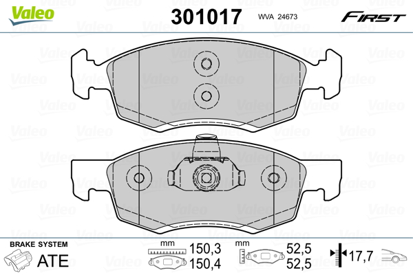 Placute frana VALEO 301017