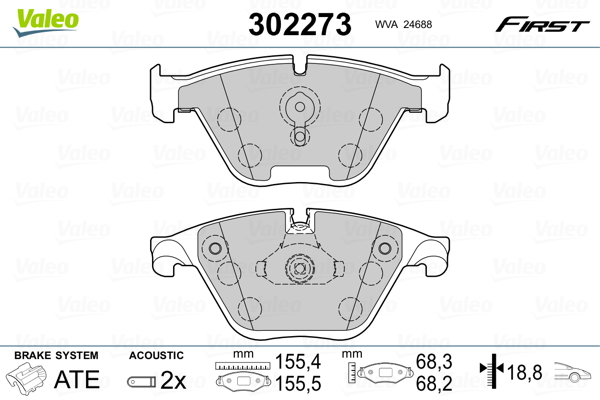 Placute frana VALEO 302273