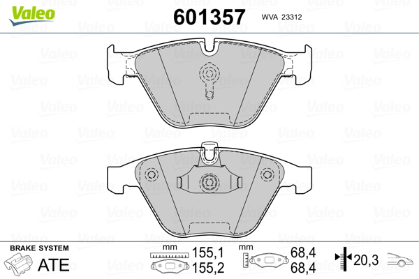 Placute frana VALEO 601357