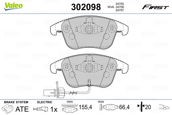 Placute frana VALEO 302098