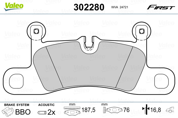 Placute frana VALEO 302280