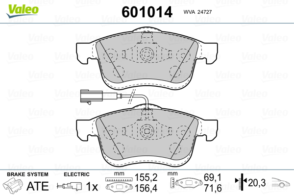 Placute frana VALEO 601014