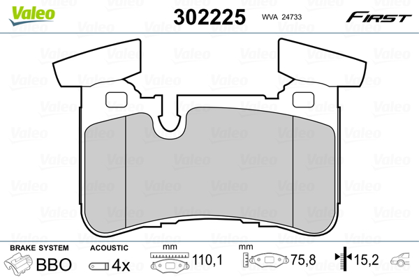 Placute frana VALEO 302225