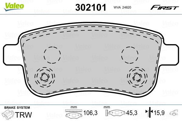 Placute frana VALEO 302101