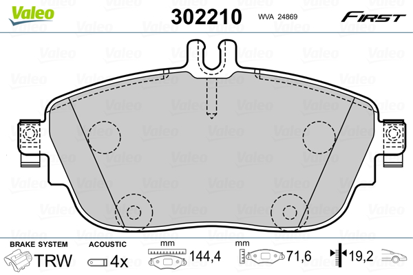 Placute frana VALEO 302210