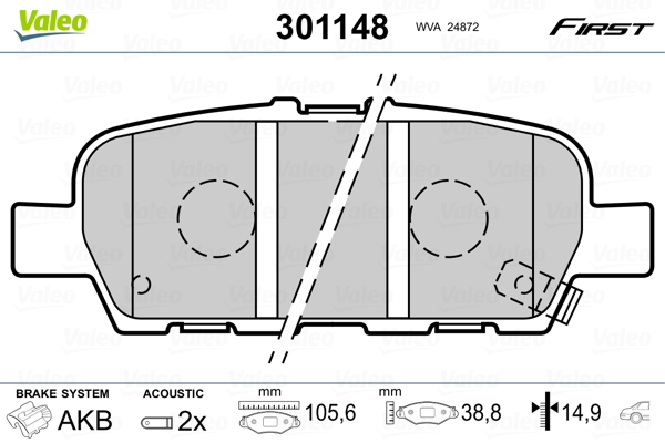 Placute frana VALEO 301148
