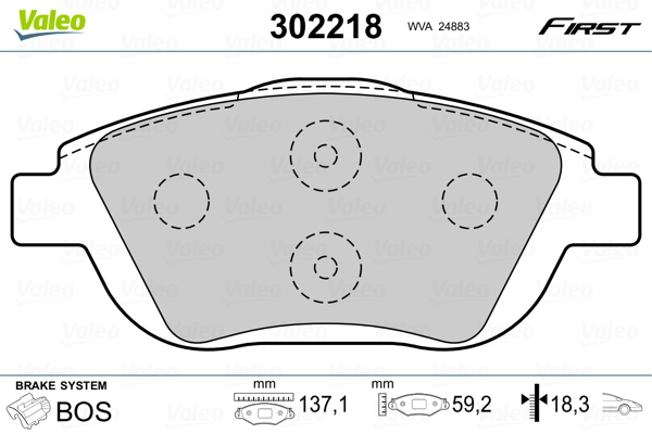Placute frana VALEO 302218