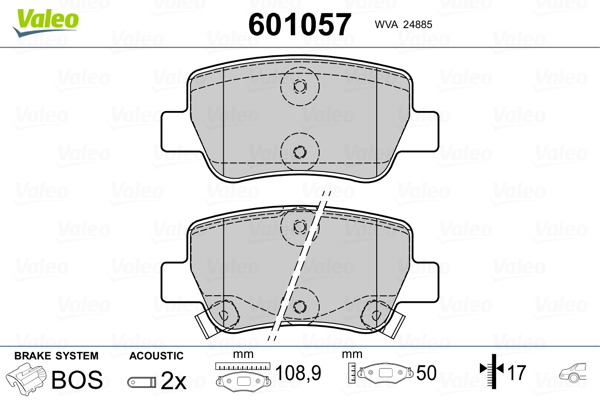 Placute frana VALEO 601057