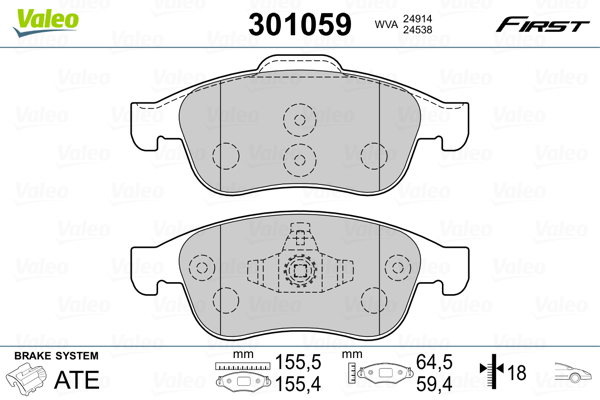 Placute frana VALEO 301059