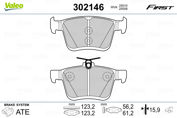 Placute frana VALEO 302146