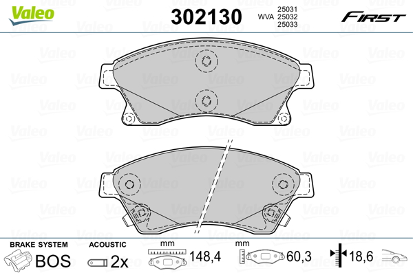 Placute frana VALEO 302130
