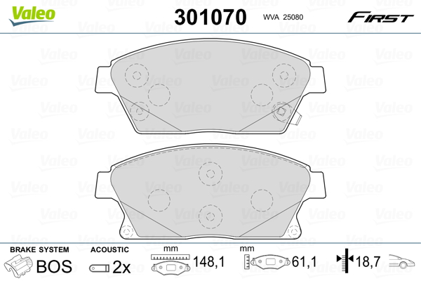 Placute frana VALEO 301070
