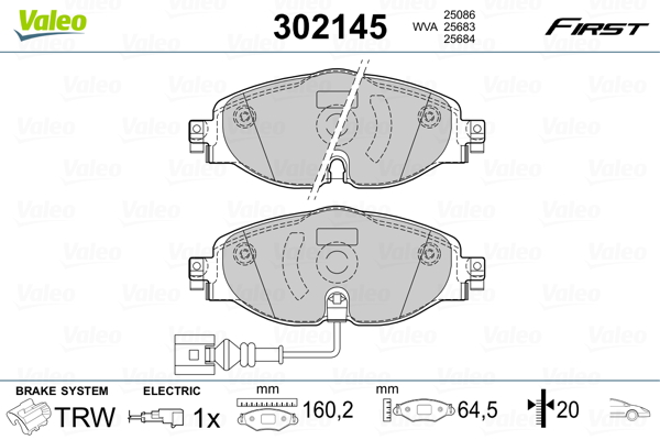 Placute frana VALEO 302145