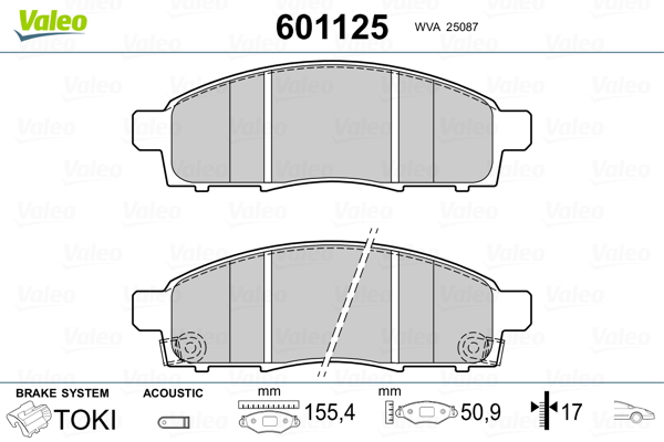 Placute frana VALEO 601125
