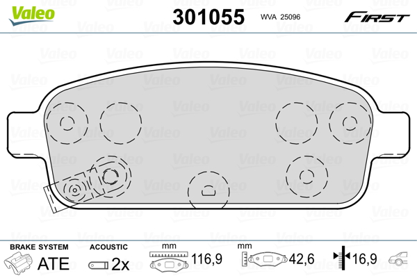 Placute frana VALEO 301055