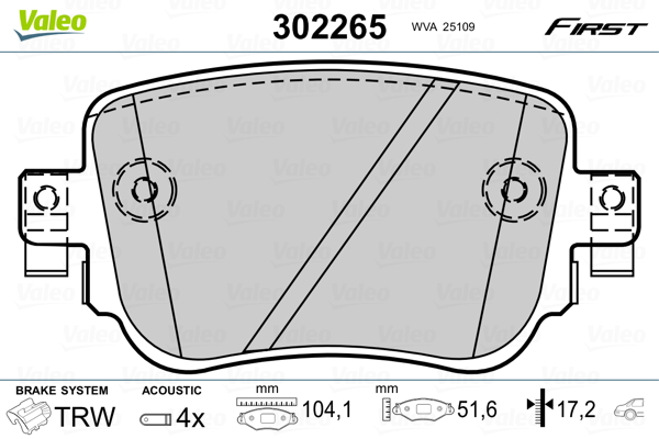 Placute frana VALEO 302265
