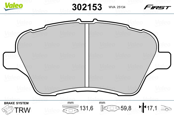 Placute frana VALEO 302153
