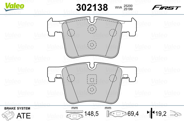 Placute frana VALEO 302138