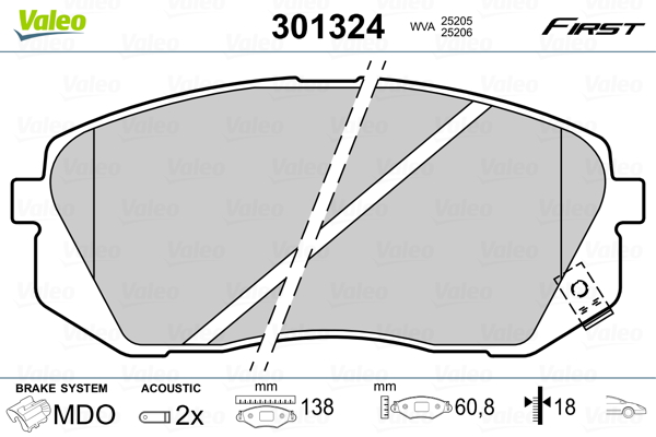 Placute frana VALEO 301324